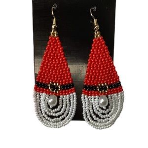 Beads Earrings Santa Claus Belt Design